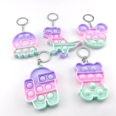 5pcs popit figet pushpop keychain Pop It Fidget toys钥匙扣