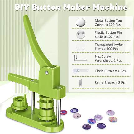Badge Pin Button Maker Machine DIY 25/32/37/44/58MM Badges S