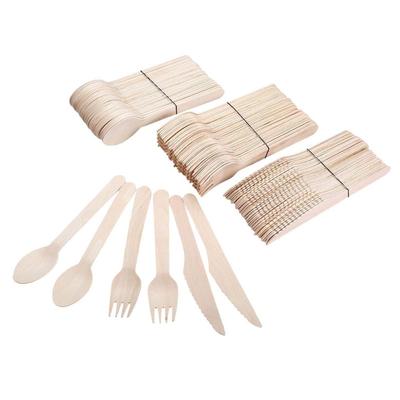 50pcs/150pcs Disposable Wooden Cutlery Forks/Spoons/Cutters