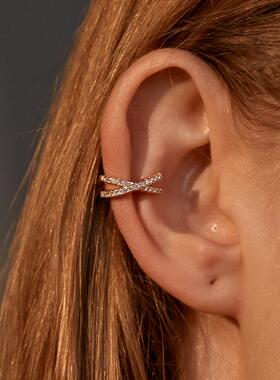 Earbone clip for fashion no ear holes crossed earrings ear