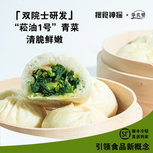 搜食神探菘油1号青菜包嵊州手工小笼包速食儿童早餐香菇素菜包子