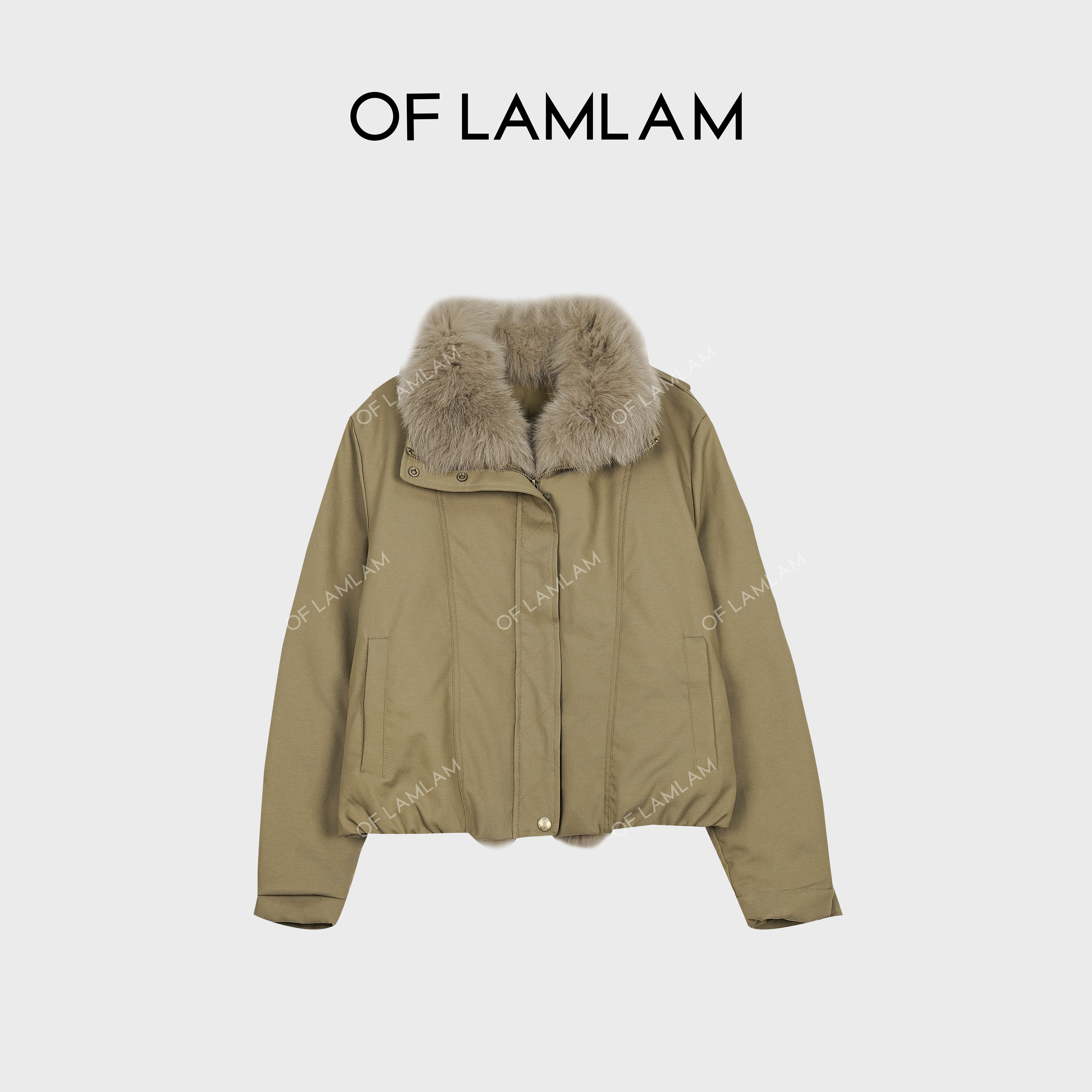 “重磅嵩奢”狐狸毛90白鹅绒随性休闲派克羽绒服 OFLAMLAM MW170G