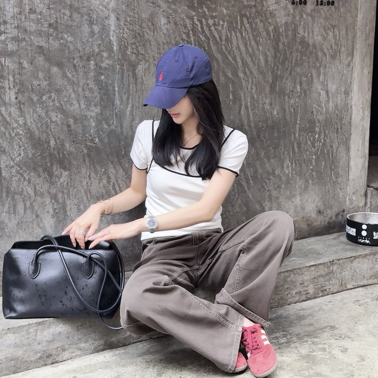 LAMLAM 张一琳 “胶囊叠穿” 背心吊带白色休闲两件套L2541109T