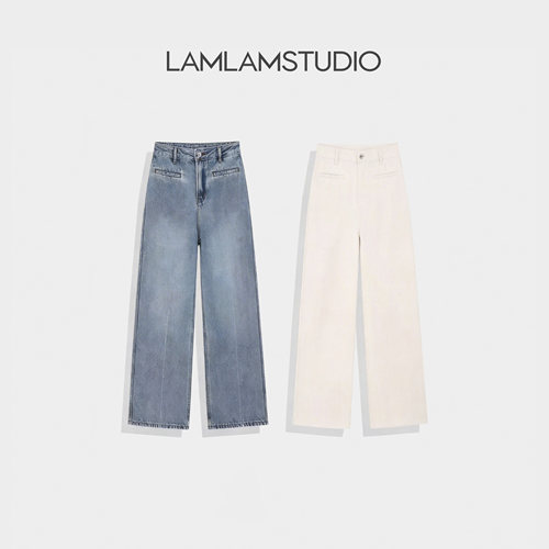 “麻逸丹宁”汉麻+莱赛尔直筒高腰牛仔裤 LAMLAM L260409N