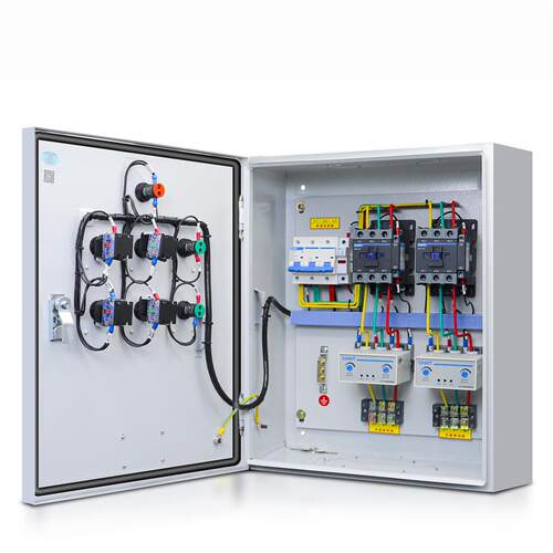 二路电机风机控制箱启停三组水泵配电柜一控二缺相保护箱11-22KW