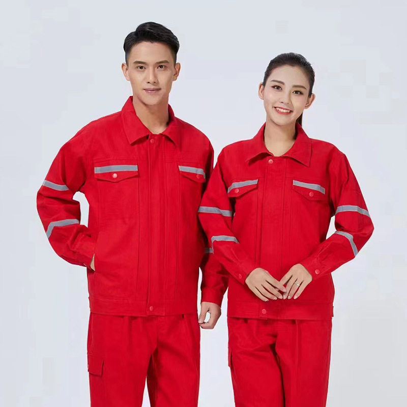 春秋款纯棉石油石化海油工作服套装反光条劳保工装油田电焊工作服