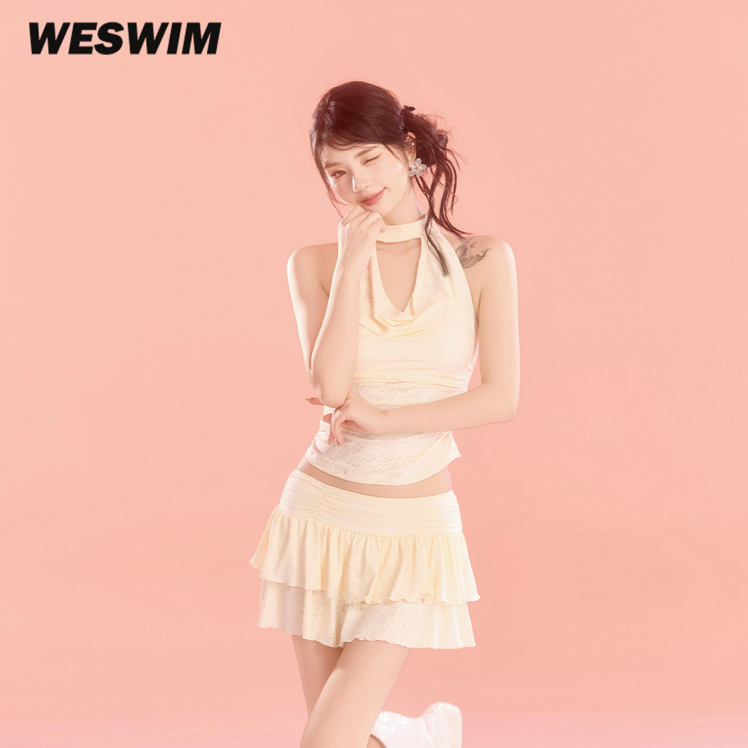 WESWIM女士泳衣泡温泉分体遮肚