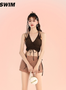 WESWIM泳衣女2024新款分体裙露背比基尼梨形身材纯欲小胸海边温泉