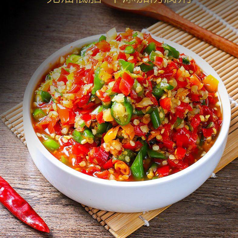 江西农家特辣青红椒蒜蓉