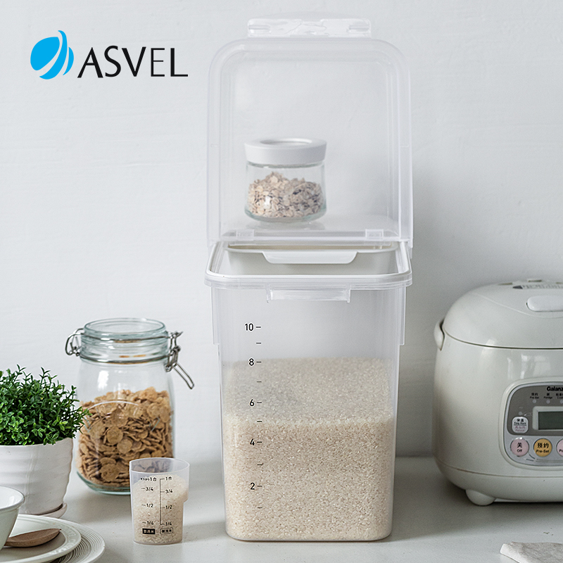 日本asvel米桶家用防虫防潮密封面粉储存罐杂粮收纳盒装米箱米缸