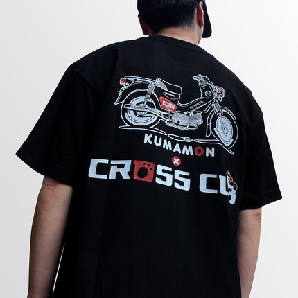 KUMAMON X CROSS CUB卡通创意机车休闲圆领重磅短袖T恤 本田CC110