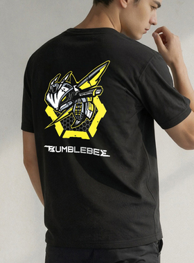 黄蜂排气改装周边硬核机械美学印花重磅纯棉短袖T恤台湾BUMBLEBEE