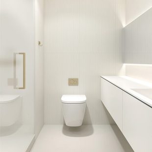 0白色洗手间格栅轻奢墙砖岩瓷砖 极简风120地砖板奶油卫生间通体