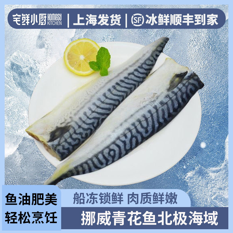挪威进口青花鱼日式烤鲭鱼片冷冻日式盐渍烧烤食材鱼油丰富
