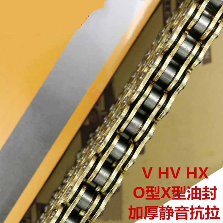 摩托车加厚油封链条 428 520 525 530 HV/V/X 黄金O型X型油封链条