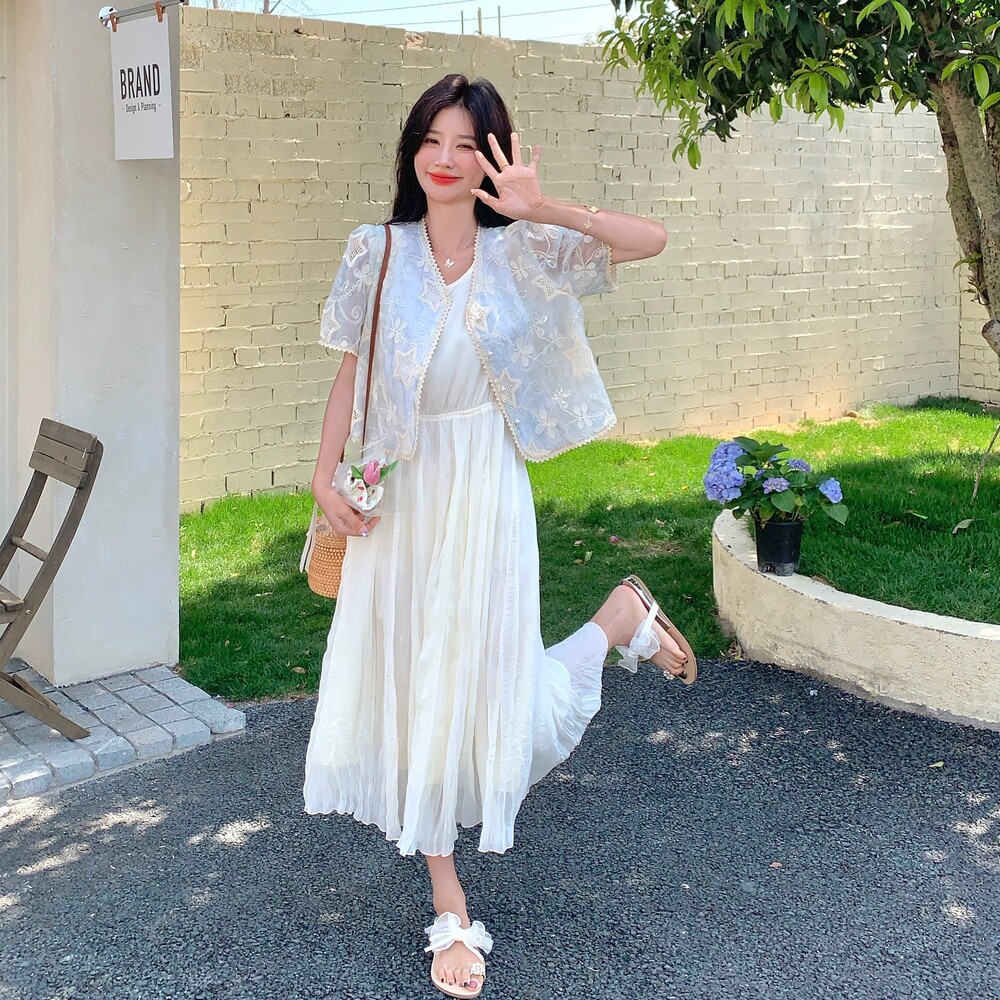 2025新款绝美穿搭独特漂亮温柔风两件套甜美小香风连衣裙套装女夏,女装连衣裙,浙宝176（原073）