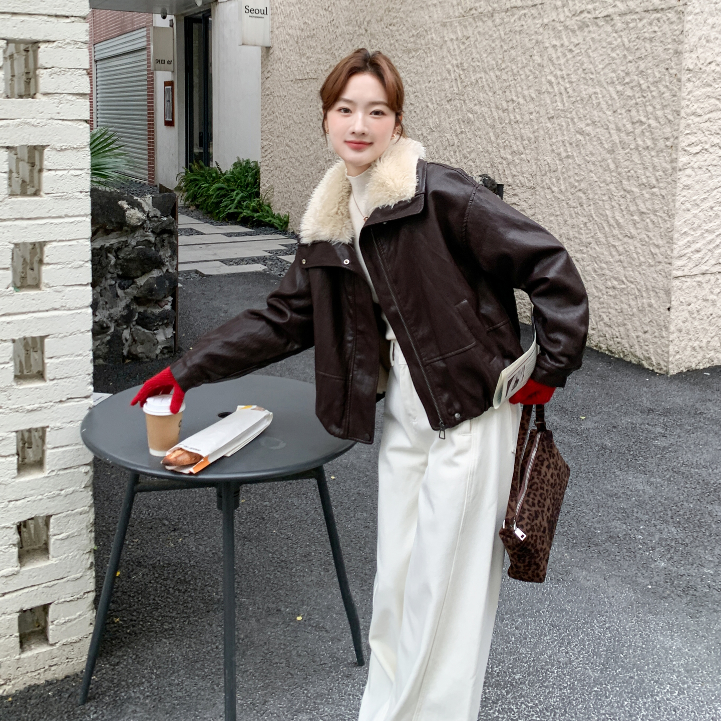 【有现货】【主推款】羊羔毛皮衣外套女加绒棉衣潮8965-P175-K258，女装皮衣，浙宝176（原073）