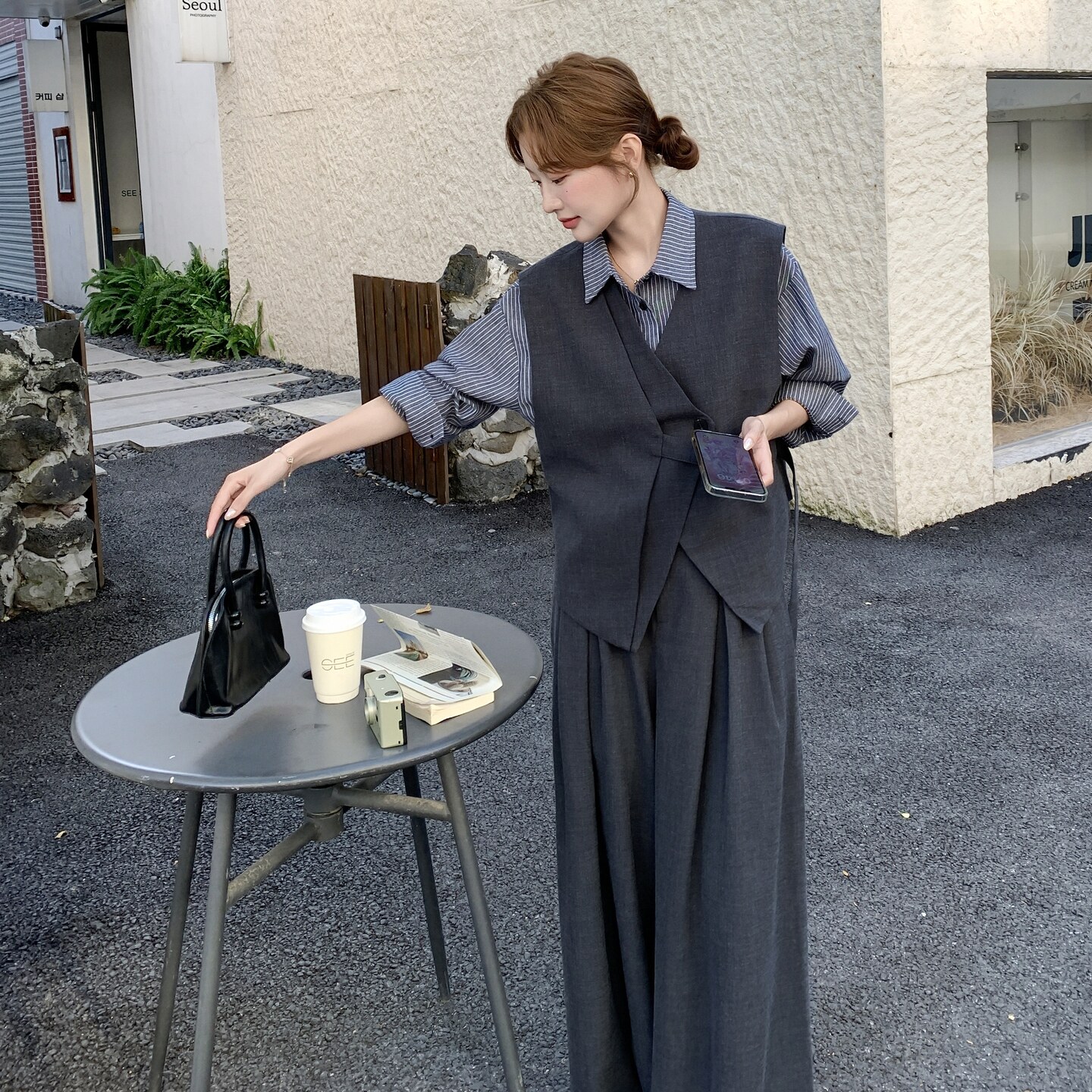 【数据好】【主推款】马甲+衬衫+阔腿裤三件套8913-P195-K298,女装套装/套裙,浙宝176（原073）
