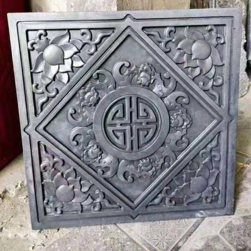 水泥制品模具大全水泥地砖五福捧寿浮雕青砖模具 古建筑庭院防滑