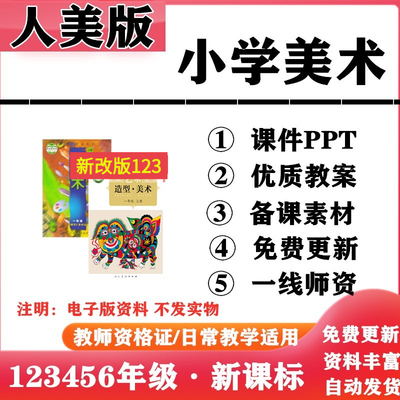2025新改版 人美版小学美术一年级二三四五六年级上下册PPT课件教案备课素材电子版