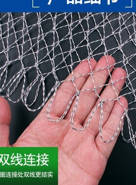钓鱼抄网头透明钓鱼线手工编织白色网兜小网眼防挂尼龙鱼网袋渔具
