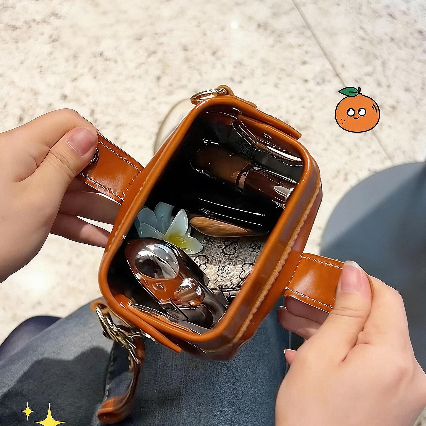 皮质随身文玩包首饰收纳包随身旅行便携小杂物收纳小包复古油蜡皮