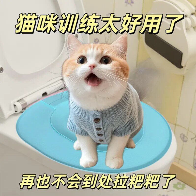 猫咪马桶训练器猫砂盆防带砂防臭大号可拆洗宠物蹲猫上厕所训练盆