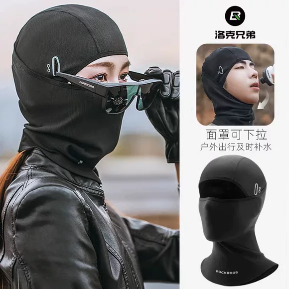 摩托车冰丝头套男夏季骑行防晒面罩女专用机车全盔内衬眼镜孔头罩