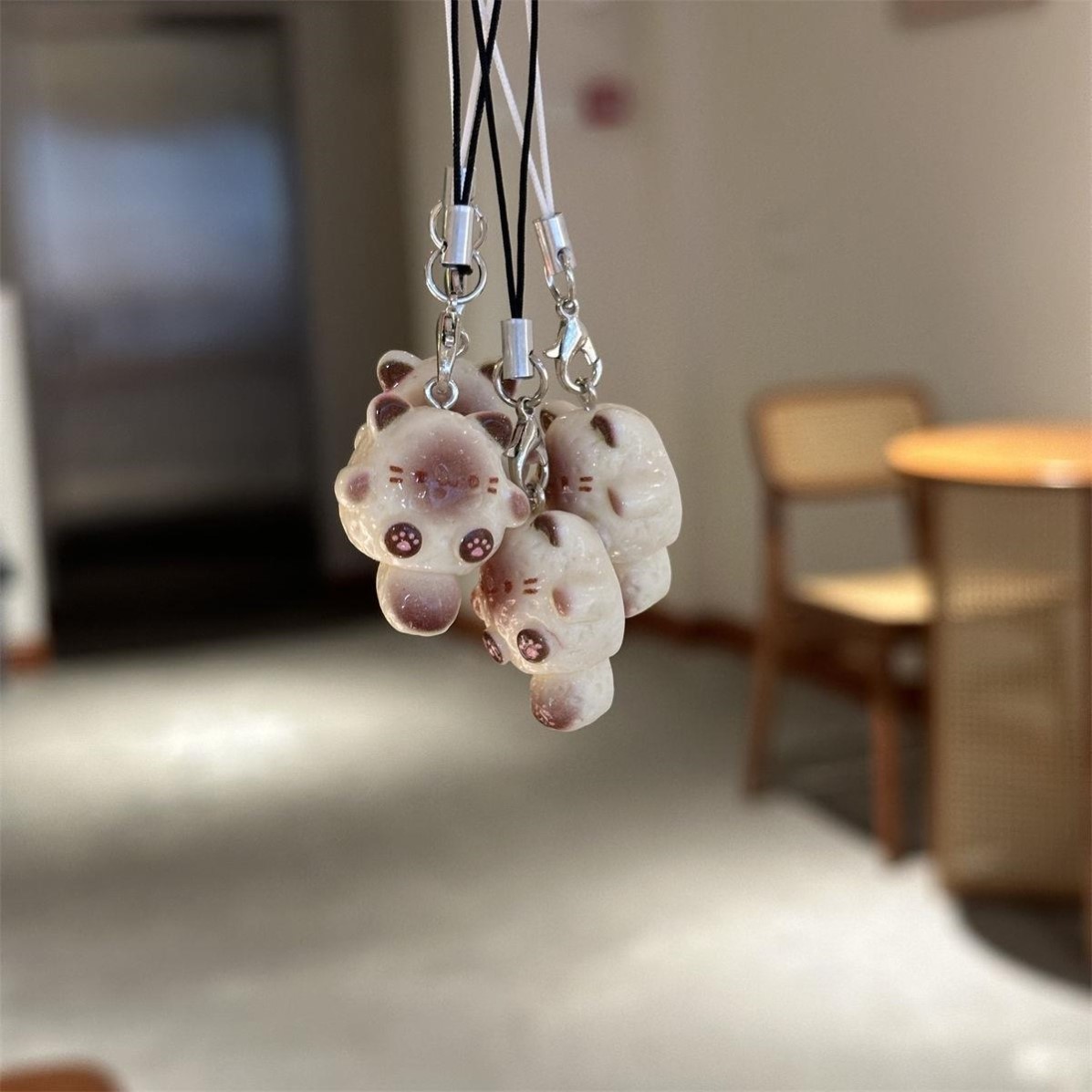 可爱少女暹罗猫挂件卡通百搭风钥匙扣猫咪包包吊坠礼物挂饰