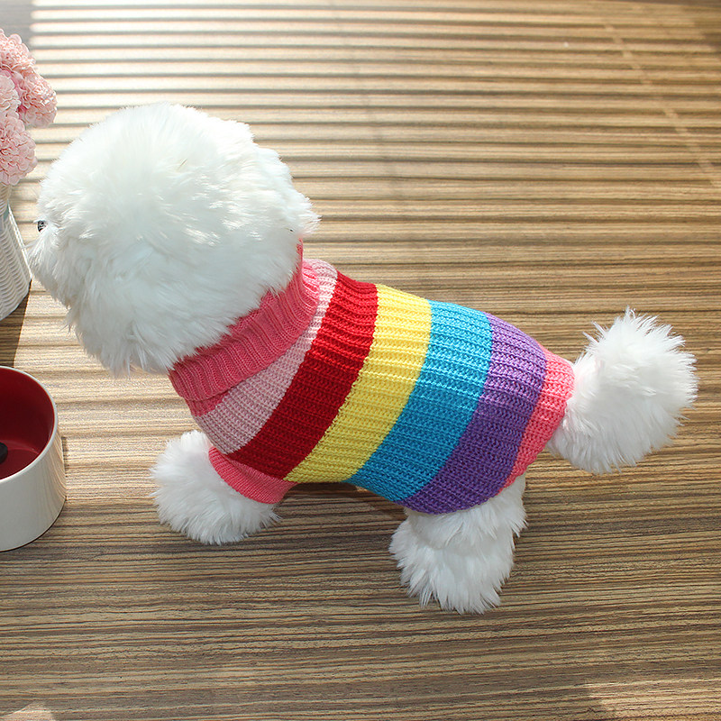 狗衣服秋冬毛衣泰迪比熊时尚小高领博美吉娃娃小鹿犬猫咪宠物衣服