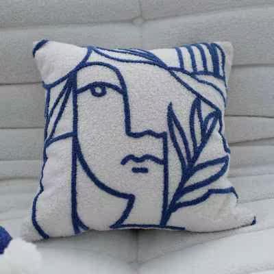 装典美家ZOODIINS原创设计当代艺术轻奢克莱因蓝客厅抱枕靠垫靠包