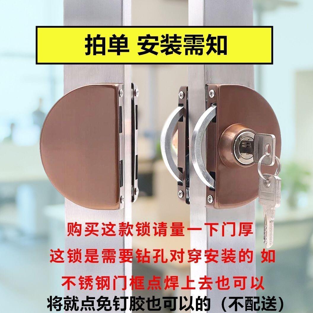 恒驰有框玻璃门锁推拉移门勾锁木门锁趟钩锁铝合金门锁不锈钢门锁