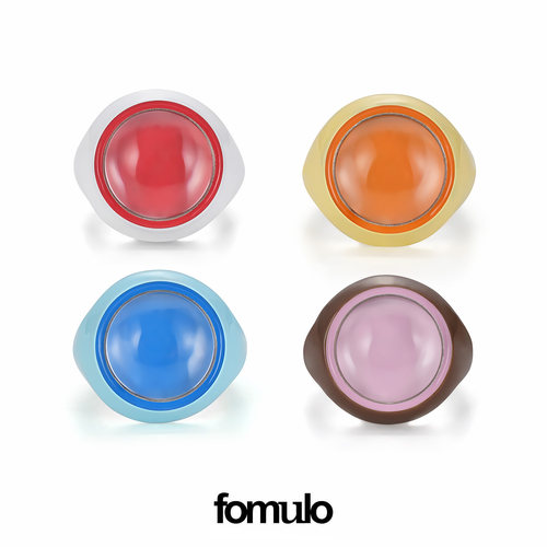 Aespa同款 fomulo Traffic light 白水晶信号灯戒指
