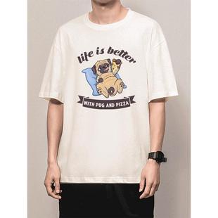 花可美 纯棉八哥犬T恤巴哥犬短袖八哥狗衣服巴哥狗宠物狗图案周边