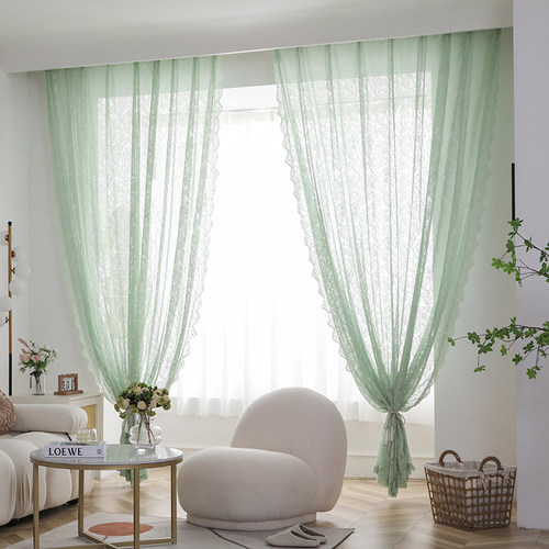 珍珠蕾丝纱双侧花边透光不透人