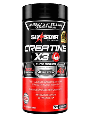 SIXSTAR X3 creatine strength improves recovery 60 caplets