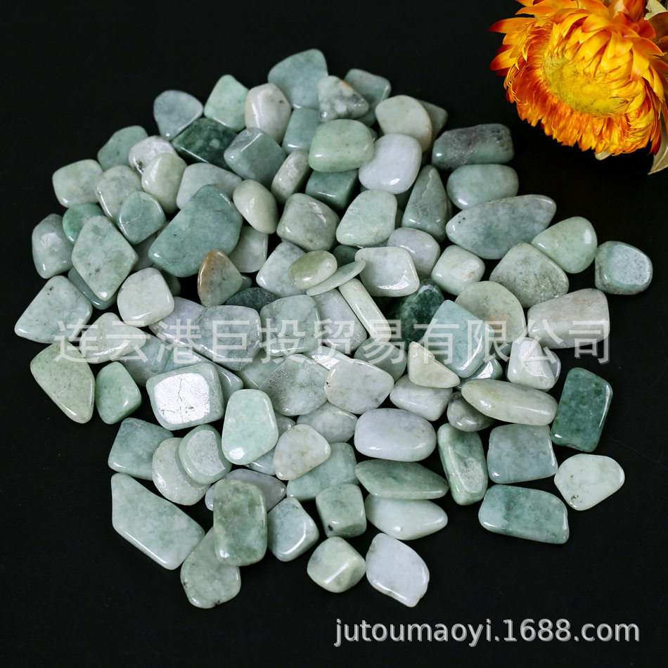 天然翡翠碎石玉石摆件装饰背景盆景鱼缸石碎料厂家供应手工石