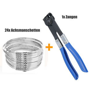 跨境   25pcs快装式镀锌单耳调节卡箍汽车球笼喉箍快速管卡钳套装