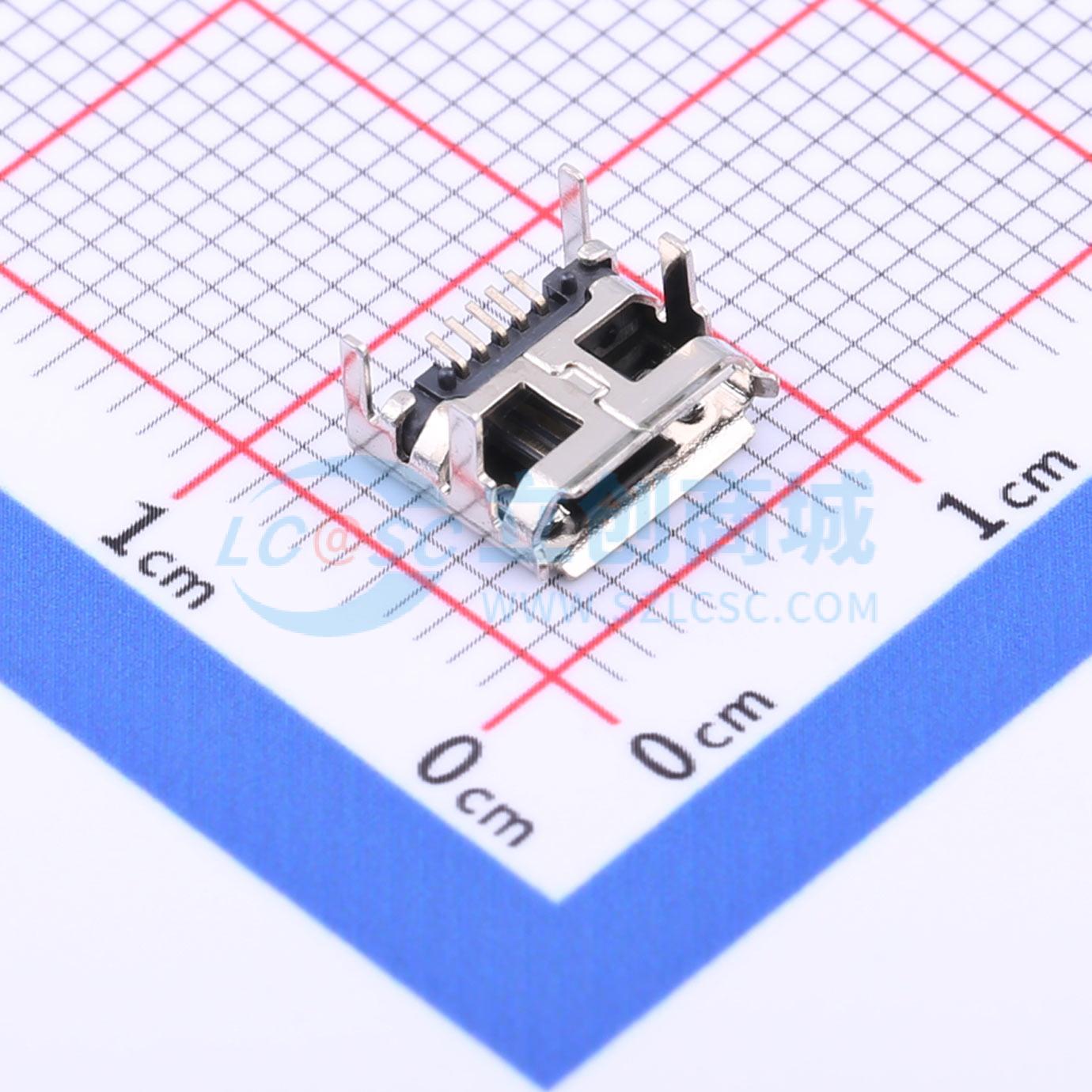 USB连接器 MICRO-11-G5P3-A1T2 SMD 有卷边外壳长6.6有柱固定脚1.