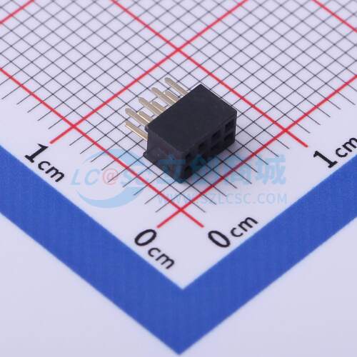 排母 PM127V-12-08-H34 插件,P=1.27mm 2x4P 方孔 电子元器件配单