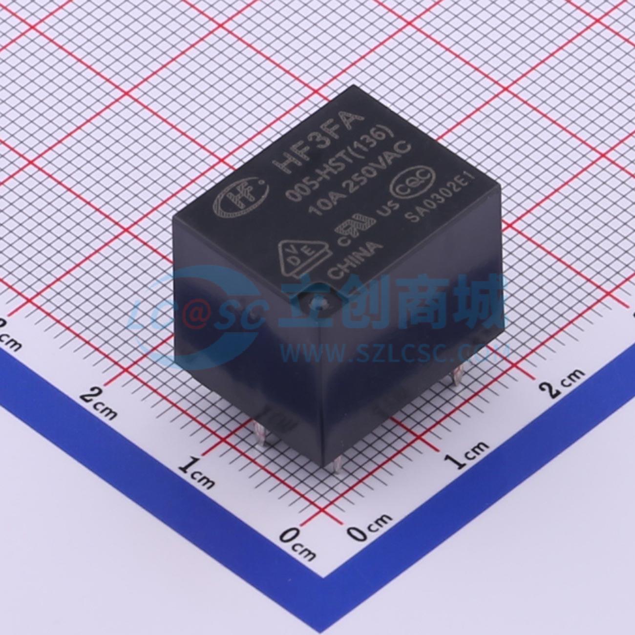 功率继电器 HF3FA/005-HST(136) 插件,15.2x19mm 4 5V 电子元器件