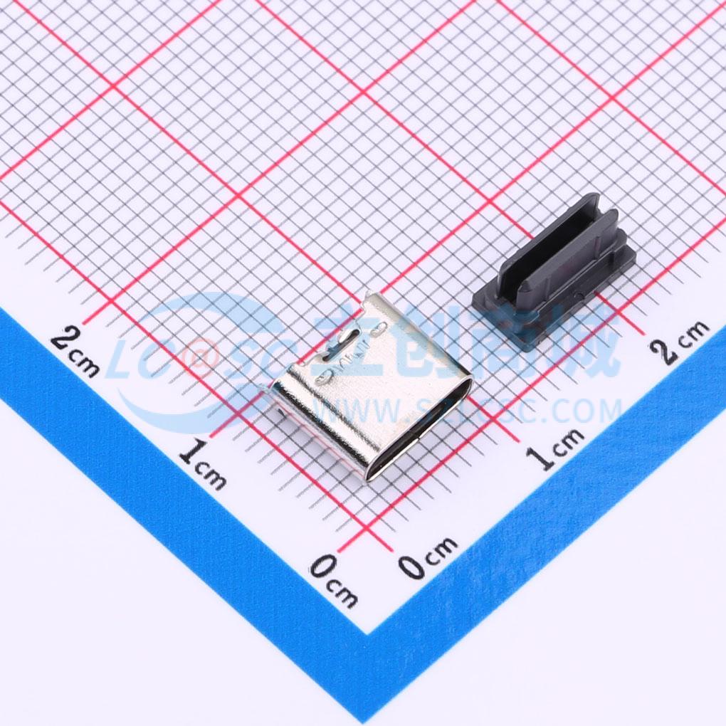 USB连接器 MC-306LS-H735 SMD USB连接器  TYPEC 6P立贴H=7.35不