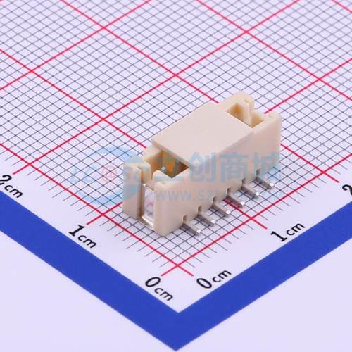 线对板针座 M2010VS-06P SMD,P=2mm 1x6P 立贴 电子元器件配单