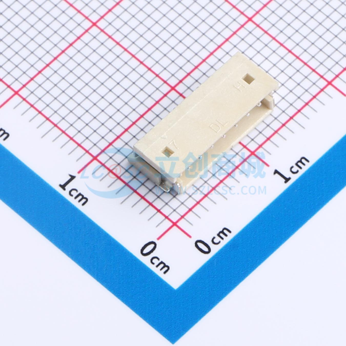 线对板针座 ZH-7AWB SMD,P=1.5mm,卧贴 1x7P 卧贴 电子元器件配单