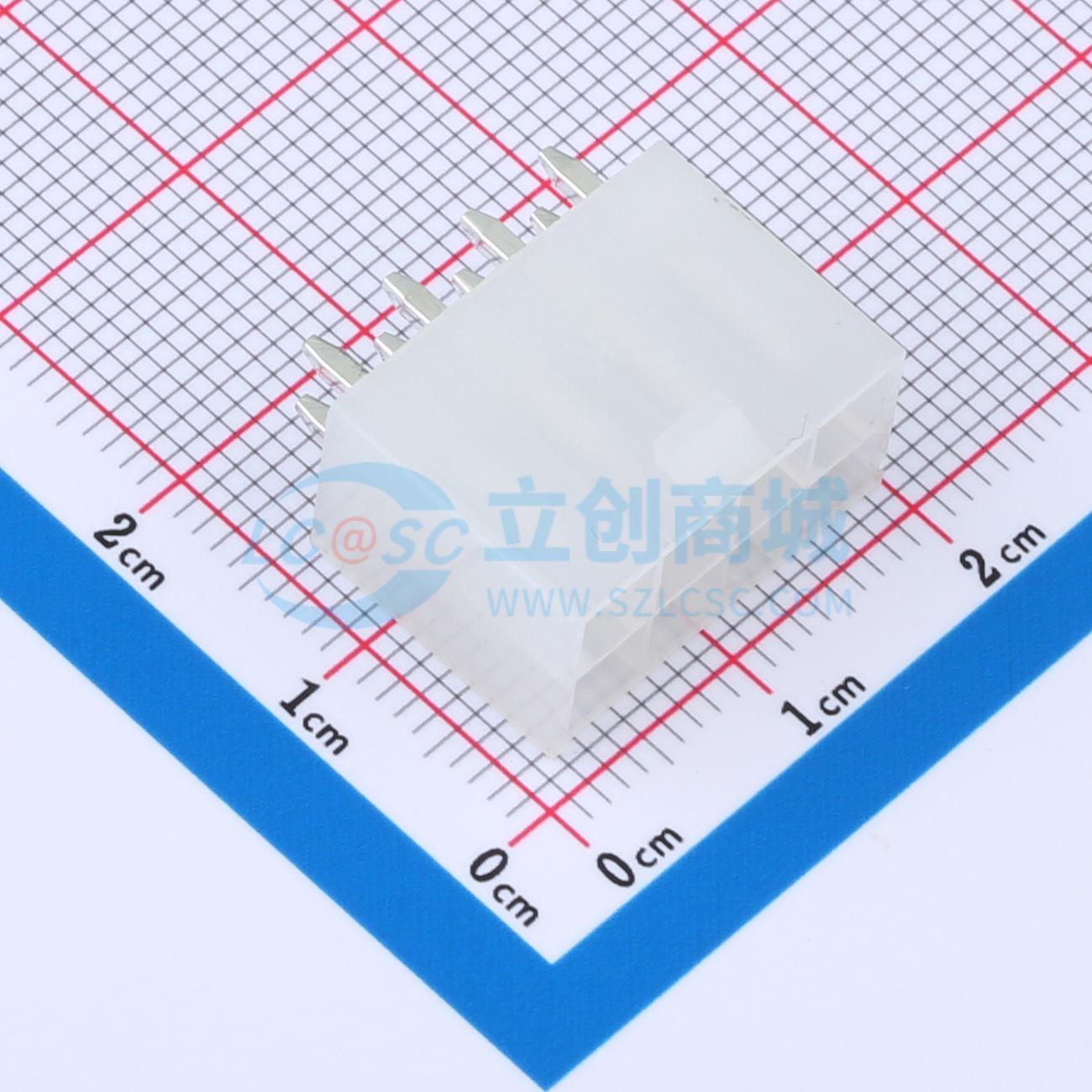 线对板针座 XD-5557-2*4A 插件,P=4.2mm 2x4P 直插 电子元器件