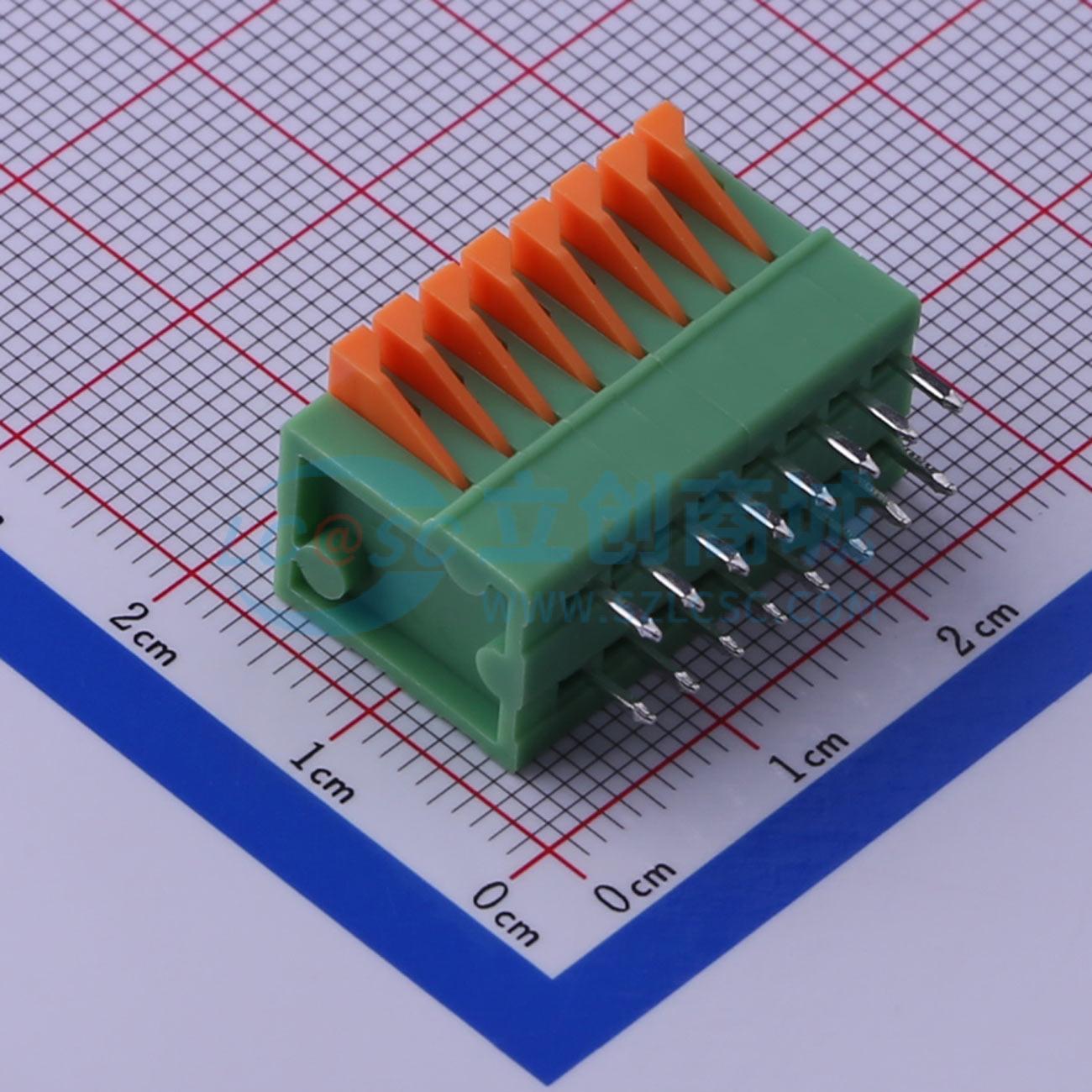 弹簧式接线端子 KF141V-2.54-8P 插件,P=2.54mm 2.54mm 原装正品