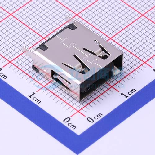 USB连接器 916-262A1023Y10200 插件 A/F180度插板直脚无卷边铜壳