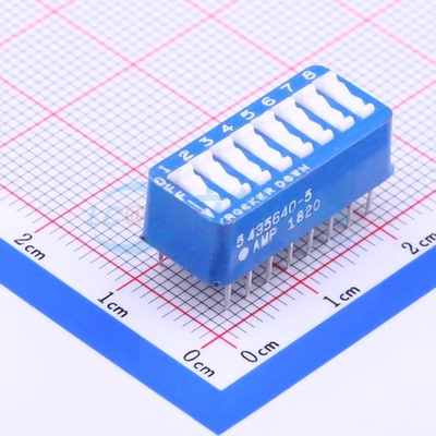 拨码开关 5435640-5 插件 8位 摇臂 PC引脚 原装正品