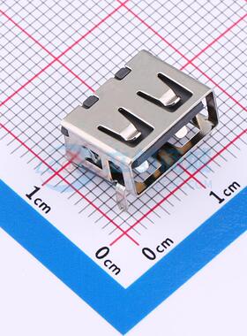 USB连接器 U-A-24DS-W-2 SMD 短体10.0 两脚直边 LCP灰胶铁壳6.3