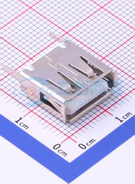 USB连接器 USB-256-BRYH130 插件 180度13.0直脚直插USB插座卷边